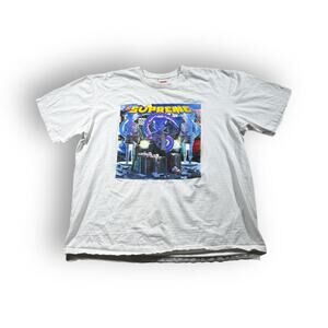 Y2K White Supreme Richest Tee Rare Find Skater Retro‎ Graphic
